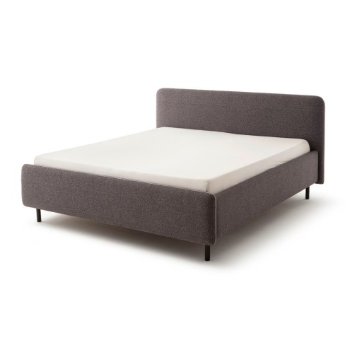 Pat matrimonial gri antracit tapițat cu spațiu de depozitare cu somieră 160x200 cm Primo – Meise Möbel