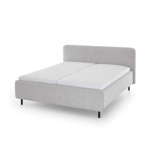 Pat matrimonial gri deschis tapițat fără somieră 180x200 cm Primo – Meise Möbel