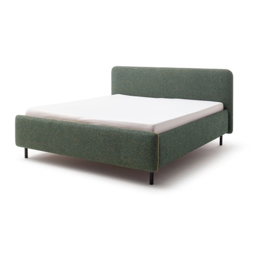 Pat matrimonial verde închis tapițat fără somieră 180x200 cm Primo – Meise Möbel