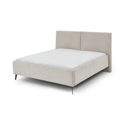 Pat matrimonial bej tapițat fără somieră 180x200 cm Lando – Meise Möbel