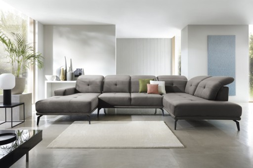 Coltar dreapta 6 locuri ELTAP, RT-04LO, Bretan, 350x205x107 cm, lemn/poliester, gri