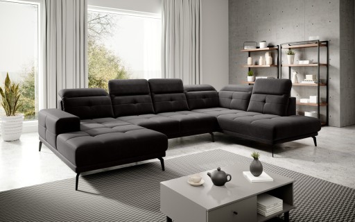 Coltar dreapta 6 locuri ELTAP, RT-10LU, Bretan, 350x205x107 cm, lemn/poliester, negru