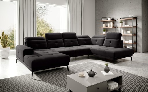 Coltar dreapta 6 locuri ELTAP, RT-10VE, Bretan, 350x205x107 cm, lemn/poliester, negru