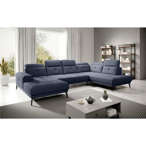 Coltar dreapta 6 locuri ELTAP, RT-40PO, Bretan, 350x205x107 cm, lemn/poliester, albastru