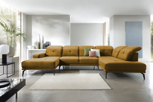 Coltar dreapta 6 locuri ELTAP, RT-45LO, Bretan, 350x205x107 cm, lemn/poliester, mustar