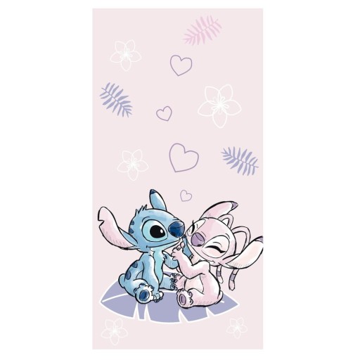 Prosop pentru copii roz din bumbac 70x140 cm Lilo and Stitch "Pink" – Jerry Fabrics