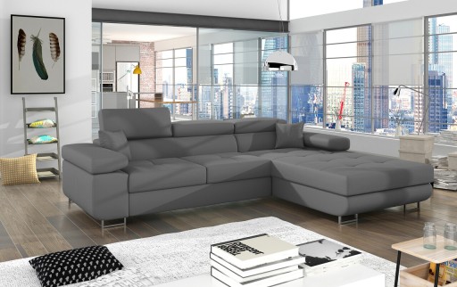Coltar extensibil dreapta 4 locuri ELTAP, Armd-83, Armando, 289x203x85 cm, lemn/poliester, gri