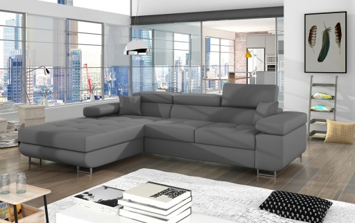 Coltar extensibil stanga 4 locuri ELTAP, Armd-84, Armando, 289x203x85 cm, lemn/poliester, gri
