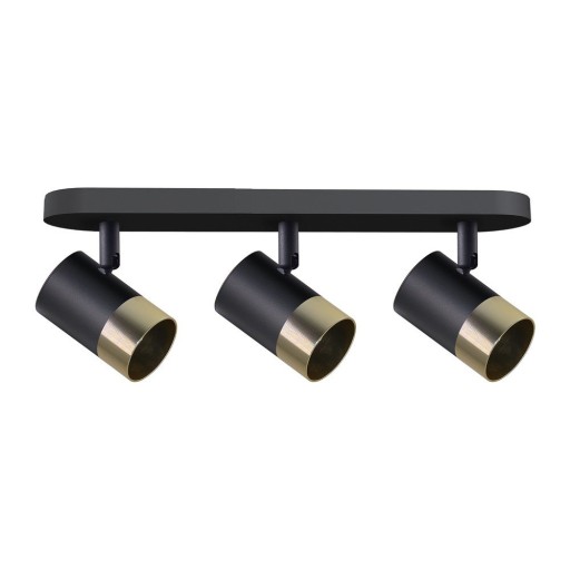 Plafonieră neagră/aurie cu abajur din metal 44x5.5 cm Tobi – Candellux Lighting