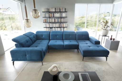 Coltar stanga 6 locuri ELTAP, LT-38LU, Neviro, 350x201x77 cm, lemn/poliester, albastru deschis