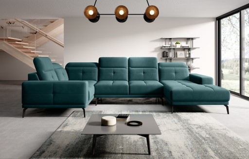 Coltar stanga 6 locuri ELTAP, LT-38VE, Neviro, 350x201x77 cm, lemn/poliester, verde