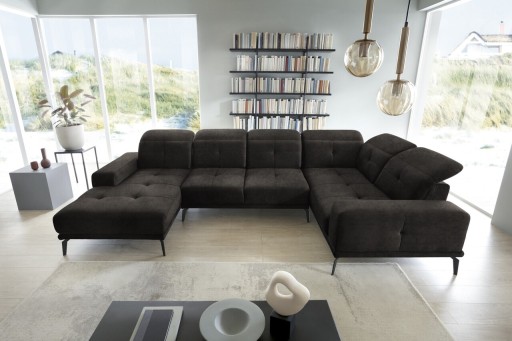 Coltar dreapta 6 locuri ELTAP, RT-05LO, Neviro, 350x201x77 cm, lemn/poliester, gri inchis