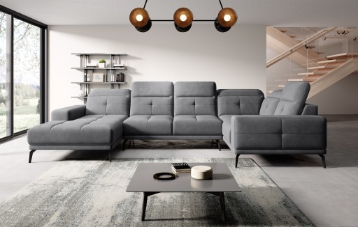 Coltar dreapta 6 locuri ELTAP, RT-06SO, Neviro, 350x201x77 cm, lemn/poliester, gri inchis