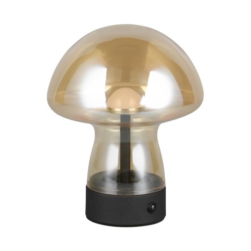 Veioză chihlimbar LED cu abajur din sticlă (înălțime 18 cm) Dooley – Trio