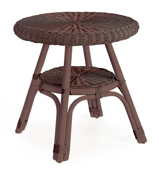 Masuta de cafea pentru gradina/terasa Alliss, Bizzotto, D52x52 cm, ratan/rachita, rosu ruby