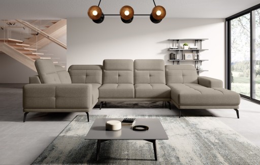 Coltar stanga 6 locuri ELTAP, LT-18VER, Neviro, 350x201x77 cm, lemn/poliester, bej