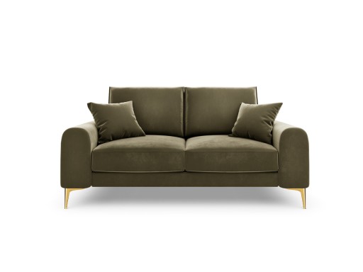 Canapea, Madara, Mazzini Sofas, 2 locuri, gold legs, 172x102x90 cm, catifea, verde