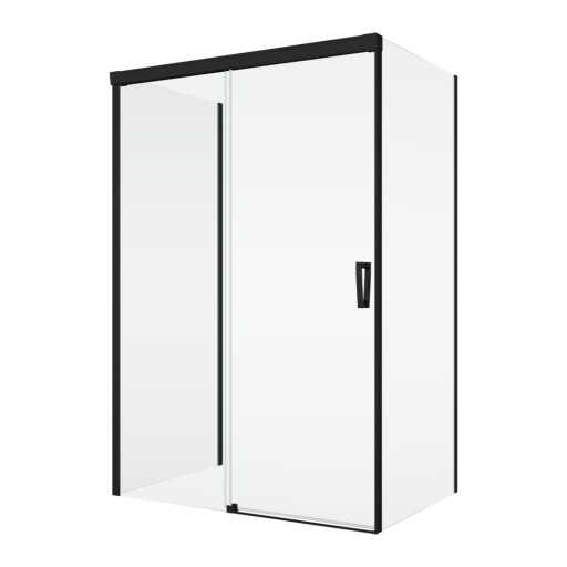 Perete lateral fix Ronal (SanSwiss) Cadura CAST 90cm  sticla AquaPerle 6mm  profil negru mat