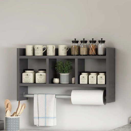 Raft de perete, Inarch, Asya, 63.6x35x14.6 cm, PAL, Antracit