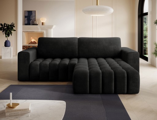Coltar extensibil dreapta 4 locuri ELTAP, Bon-39, Bonett, 250x175x92 cm, lemn/poliester, gri inchis