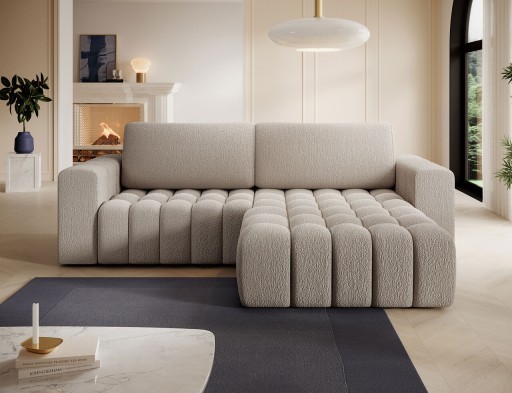 Coltar extensibil dreapta 4 locuri ELTAP, Bon-226, Bonett, 250x175x92 cm, lemn/poliester, bej inchis