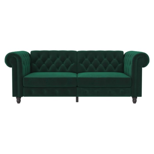 Canapea verde-închis extensibilă cu tapițerie din catifea 236 cm Felix – Støraa