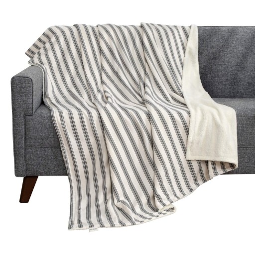 Pătură albă/gri antracit 150x190 cm Soren Wellsoft – Mijolnir
