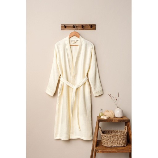 Halat crem S/M din muselină Kimono – Foutastic