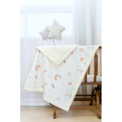 Pătură pentru copii albă din bumbac ranforcé 75x100 cm Abc – Mijolnir