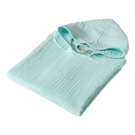 Poncho pentru copii verde mentă din muselină Juno – Foutastic