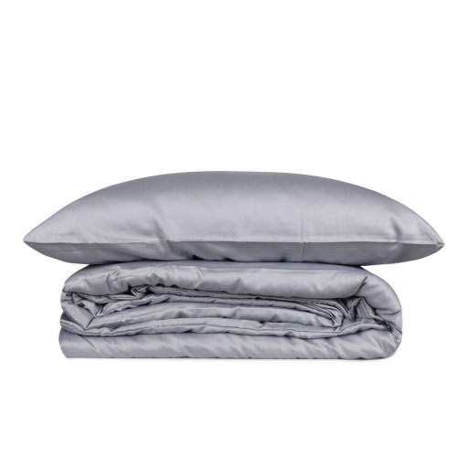 Lenjerie de pat gri din bumbac satinat pentru pat dublu, extinsă 240x220 cm Elegant – Mijolnir
