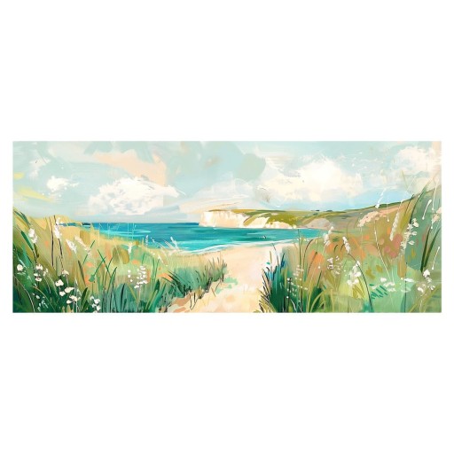 Tablou 60x150 cm Gouache Sea – Styler