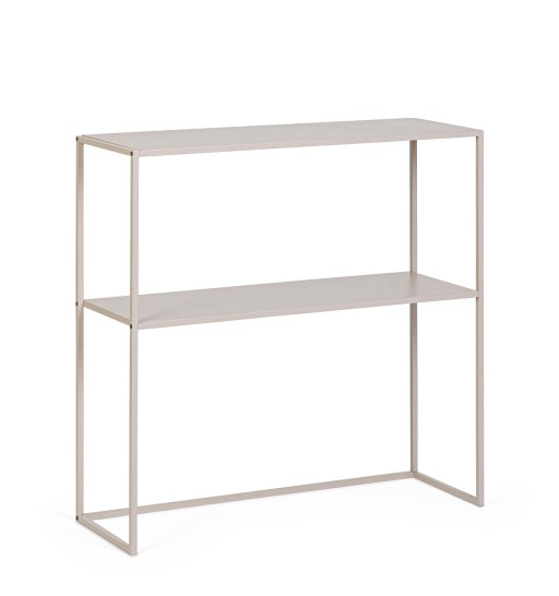 Consola Alrik, Bizzotto, 78x27x78 cm, otel, bej