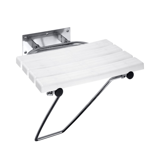 Scaun dus pliabil Bemeta Help cu picior  inox-alb