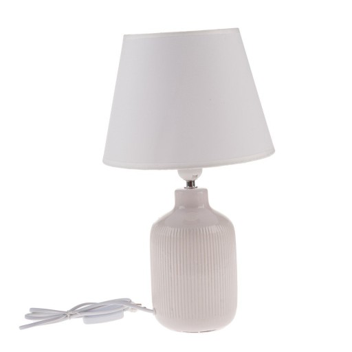 Veioză crem cu abajur textil (înălțime 41 cm) – Dakls