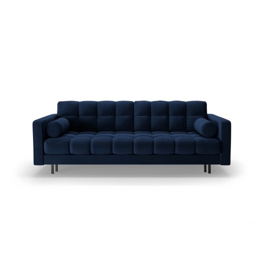 Canapea albastru-închis extensibilă, cu spațiu de depozitare cu tapițerie din catifea 222 cm Bali – Cosmopolitan Design