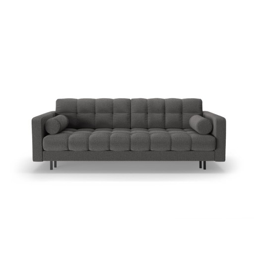 Canapea gri închis extensibilă, cu spațiu de depozitare cu tapițerie din țesătură bouclé 222 cm Bali – Cosmopolitan Design