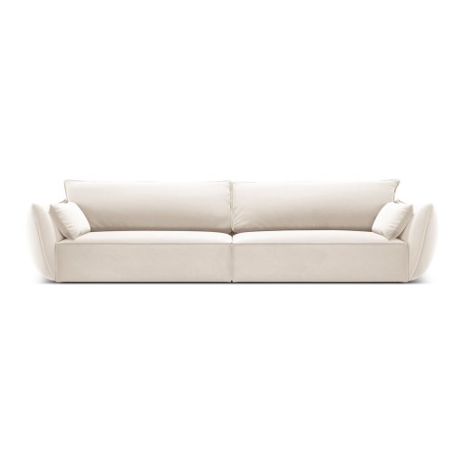 Canapea bej cu tapițerie din catifea 248 cm Vanda – Mazzini Sofas