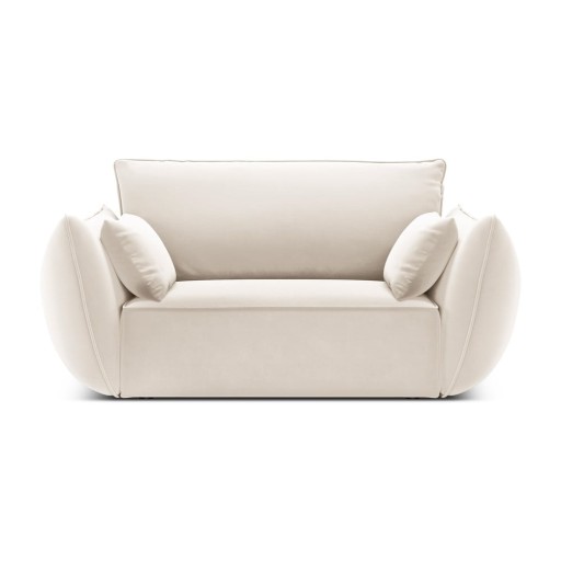 Fotoliu bej cu tapițerie din catifea Vanda – Mazzini Sofas