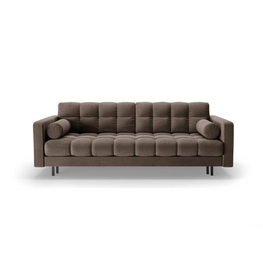 Canapea maro extensibilă, cu spațiu de depozitare cu tapițerie din catifea 222 cm Bali – Cosmopolitan Design