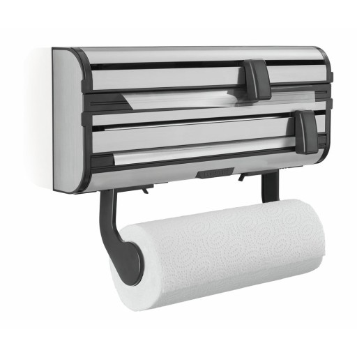 Dispenser pentru prosoape de bucătărie din hârtie și folie de aluminiu argintiu de montat pe perete din metal Parat Royal – LEIFHEIT