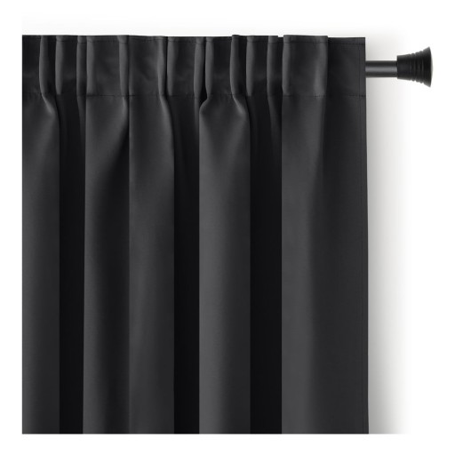 Draperie neagră blackout/termoizolantă 140x270 cm Pleat – Restilo