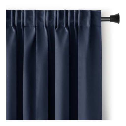 Draperie albastru-închis blackout/termoizolantă 140x270 cm Pleat – Restilo