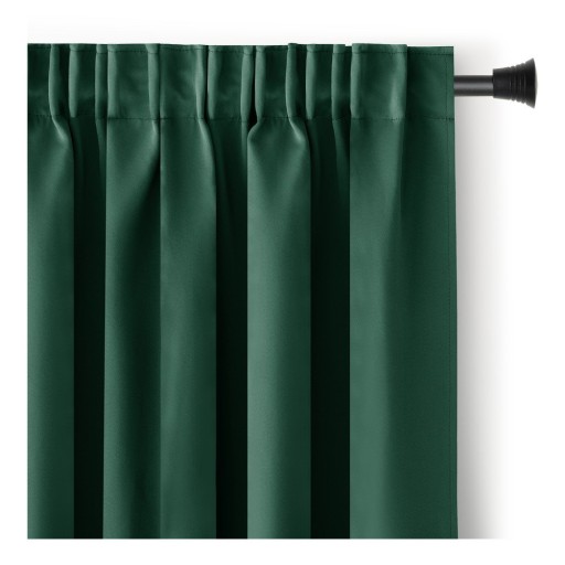 Draperie verde-închis blackout/termoizolantă 140x270 cm Pleat – Restilo