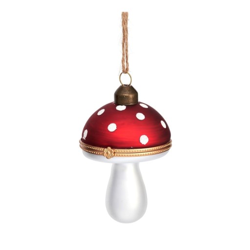 Ornament de Crăciun lucrat manual din sticlă 9 cm Mushroom – Sass & Belle