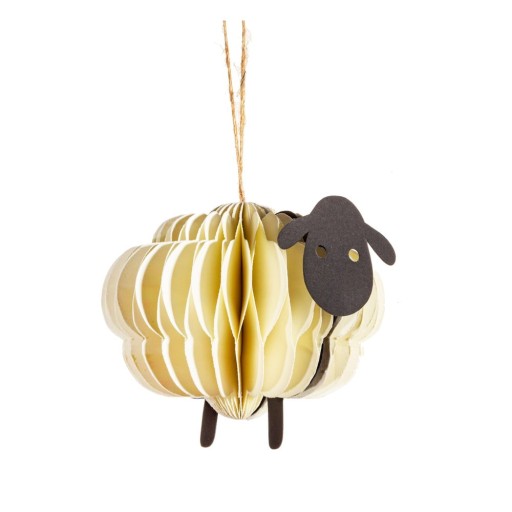 Ornament de Crăciun lucrat manual din hârtie 9 cm Sheep Honeycomb – Sass & Belle