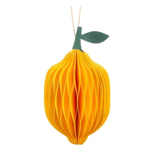 Ornament de Crăciun lucrat manual din hârtie ø 6 cm Lemon Honeycomb – Sass & Belle