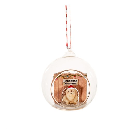 Glob de Crăciun lucrat manual din polirășină ø 8 cm Hedgehog Highway – Sass & Belle