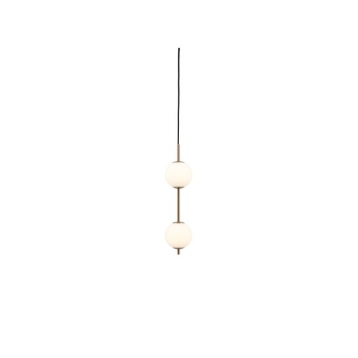 Lustră alămie LED din metal cu abajur din sticlă ø 12 cm Audrey – UMAGE