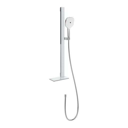 Set de dus Villeroy & Boch Infinity Showers cu bara 90cm  polita  furtun si para cu 3 tipuri de jet  crom
